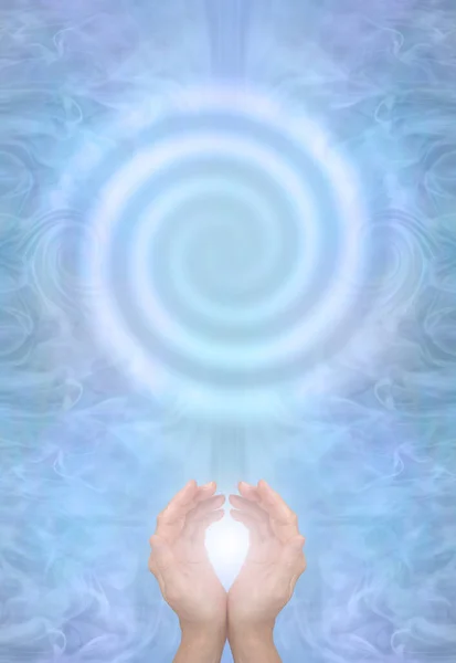 Spiralling Kundalini Healers Certificate Diploma Award Template Blue Wispy Vortex — kuvapankkivalokuva