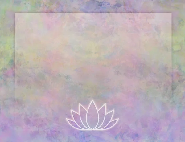 Lotus Flower Outline Logo Memo Frame Template Lotus Symbol Bottom — Stock Photo, Image