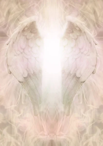 Angel Blessing Golden Memo Template Блідо Золоті Крила Ангела Проти — стокове фото