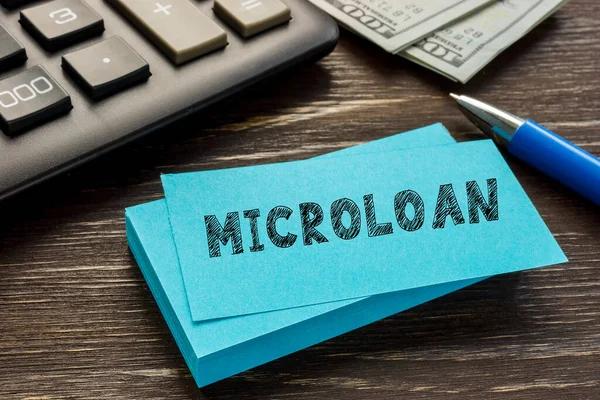 Финансовая Концепция Означает Microloan Надписью Странице — стоковое фото