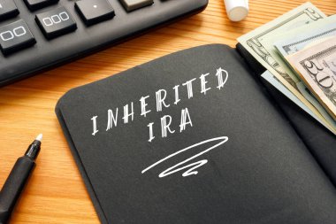 Finansal kavram, sayfasında yazı olan INHERITED IRA anlamına gelir.