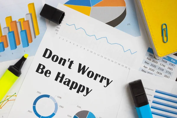 Financial Concept Meaning Don Worry Happy Inscription Piece Paper — Stock Photo, Image