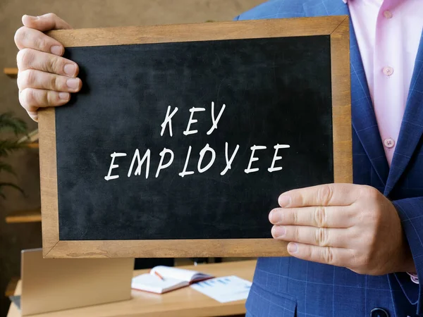 Financial Concept Key Employee Phrase Chalkboard — Stock Photo, Image