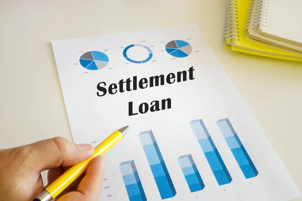Banker Present Phrase Settlement Loan Financial Document — Stock Photo, Image