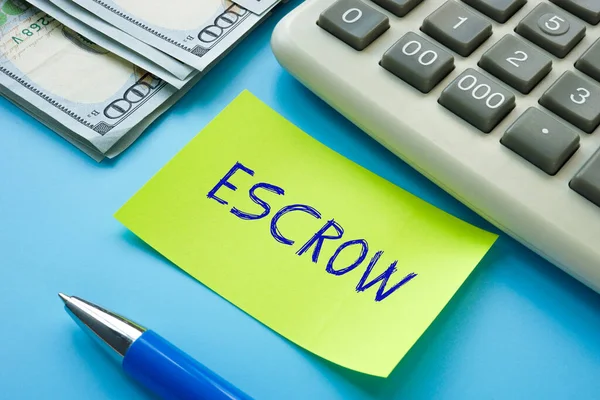 Concepto Negocio Sobre Escrow Con Signo Hoja —  Fotos de Stock