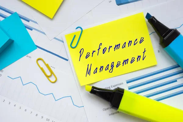Conceito Negócio Sobre Performance Management Com Frase Folha — Fotografia de Stock