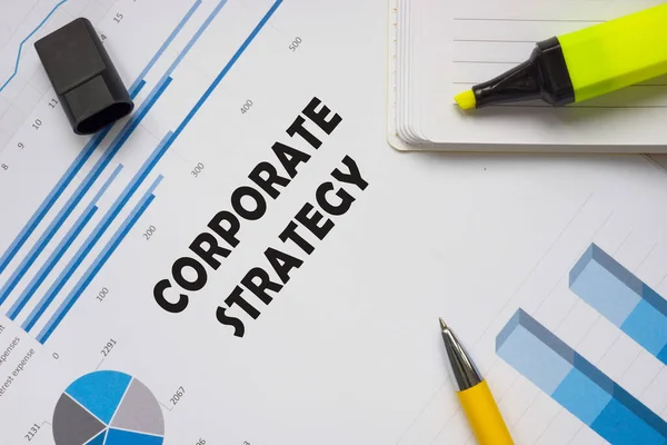 Corporaat Strategie Inschrijving Bladzijde — Stockfoto