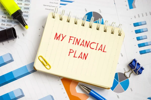 Business Concept Financial Plan Inscription Page — Stock Photo, Image