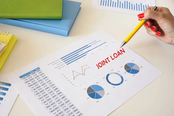 Conceito Financeiro Significado Joint Loan Com Inscrição Pedaço Papel — Fotografia de Stock