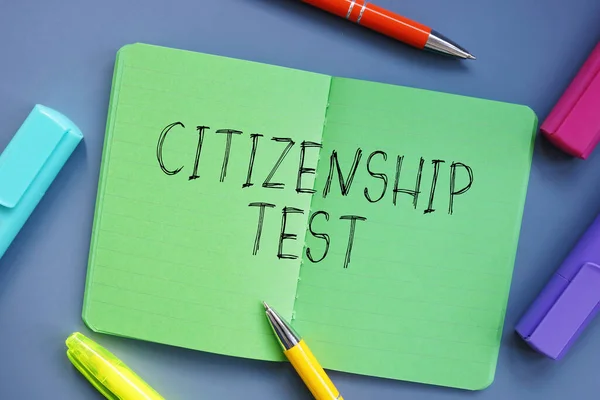 Znak Obywatelstwa Test Kartce Papieru Zdjęcie Stockowe