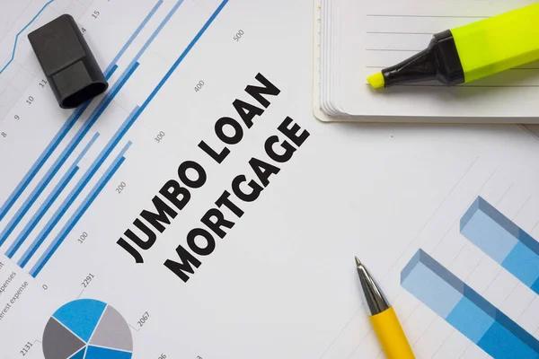 Conceito Negócio Sobre Jumbo Loan Mortgage Com Inscrição Folha Imagem De Stock