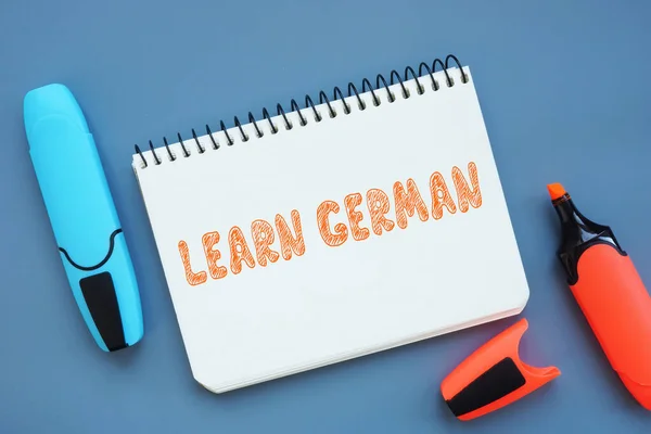 Obchodní Koncept Znamená Learn Německo Znakem Stránce — Stock fotografie