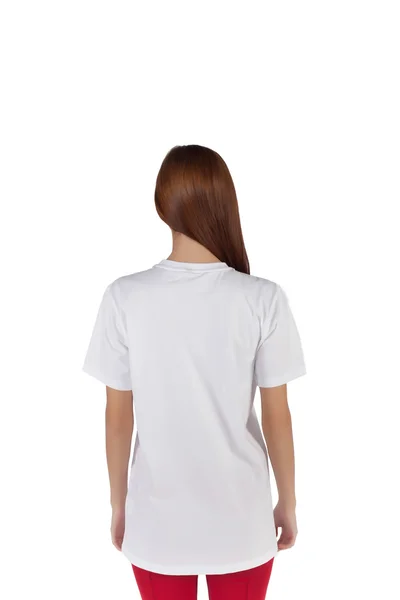 Young beautiful woman wearing white shirt — Stockfoto