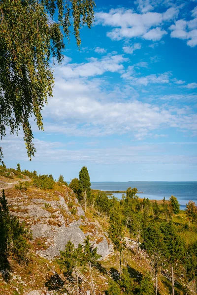 Uugu Bluff Cliff Muhu Island Estonia Located Baltic Sea Island — Stock Photo, Image