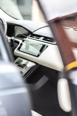 Control panel dashboard car fragment Automatic transmission gear shift in car