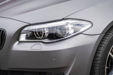headlight front modern prestigious car closeup
