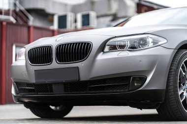 headlight front modern prestigious car closeup