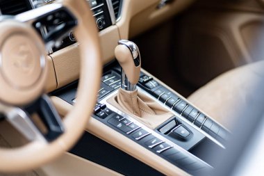 Control panel dashboard car fragment Automatic transmission gear shift in car