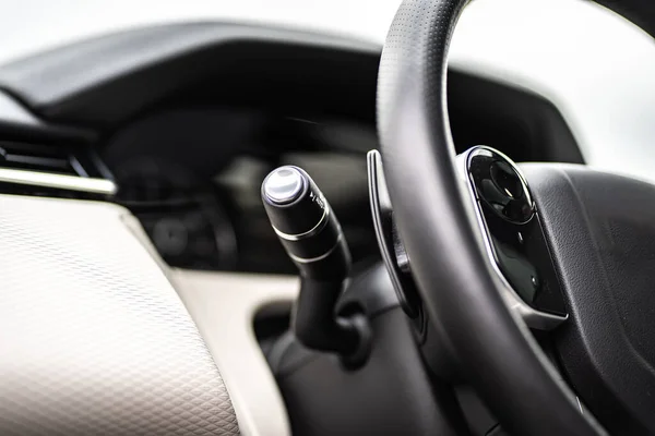 Control Panel Dashboard Car Fragment Automatic Transmission Gear Shift Car — Fotografia de Stock