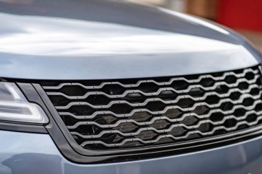 Car headlights. Exterior closeup detail Car detail