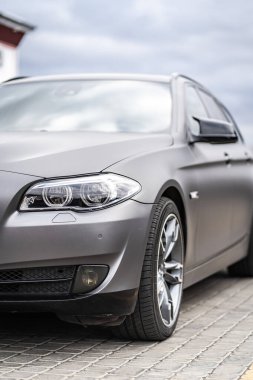 headlight front modern prestigious car closeup