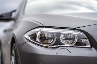 headlight front modern prestigious car closeup
