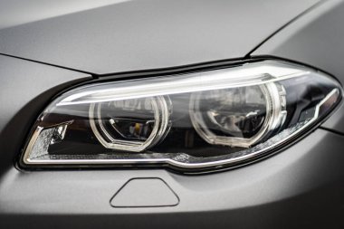 headlight front modern prestigious car closeup