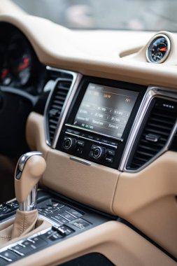 Control panel dashboard car fragment Automatic transmission gear shift in car