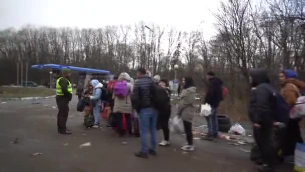 Shehyni Lviv Bölgesi Şubat 2022 Ukrayna Polonya Sınırında Sıra Olun — Stok video