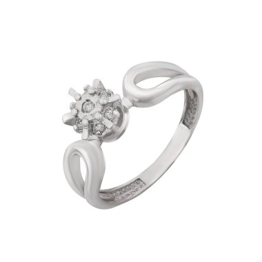 Mücevher alyansı, beyaz altın. Nişan gümüş beyaz altın yüzük izole edilmiş beyaz arkaplan