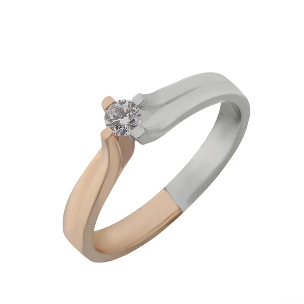 Schmuck Ehering Gold Verlobung Goldener Ring Isoliert Weißer Hintergrund — Stockfoto