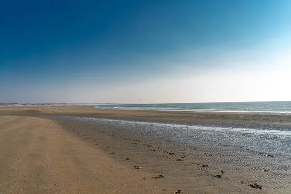 Kuzey Denizi 'nde fırtınalı bir gün. Kuzey sahili. Kuzey Denizi 'nde soğuk gün.