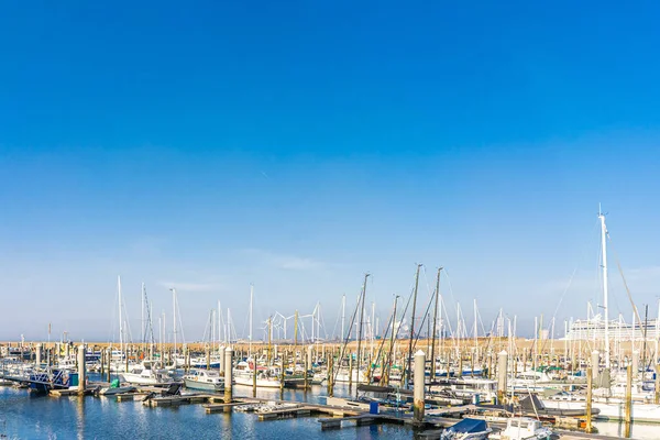 Ijmuiden Hollanda Mart 2022 Günbatımına Yakın Güneşli Bir Günde Tekneli — Stok fotoğraf