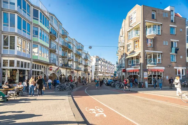 Amsterdam Hollandia Március 2022 Modern Építészet Utcán Amszterdamban Hollandiában — Stock Fotó