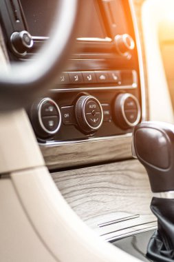 Control panel dashboard car fragment Automatic transmission gear shift in car