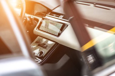 Control panel dashboard car fragment Automatic transmission gear shift in car