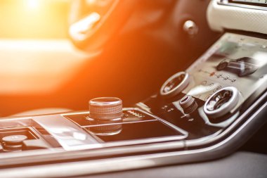 Control panel dashboard car fragment Automatic transmission gear shift in car