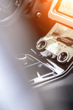 Control panel dashboard car fragment Automatic transmission gear shift in car