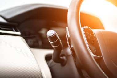 Control panel dashboard car fragment Automatic transmission gear shift in car