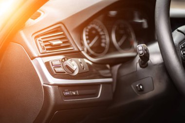 Control panel dashboard car fragment Automatic transmission gear shift in car