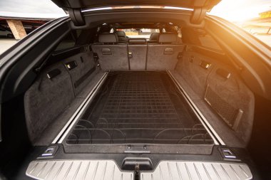 Clean open empty trunk the car