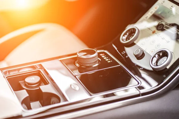 Control panel dashboard car fragment Automatic transmission gear shift in car