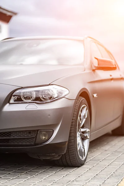 headlight front modern prestigious car closeup