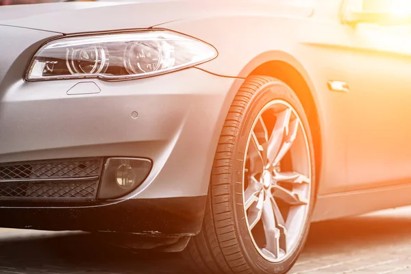 headlight front modern prestigious car closeup