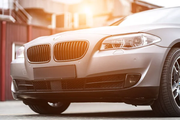 headlight front modern prestigious car closeup