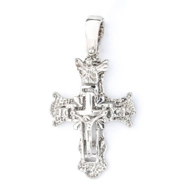 Çapraz elmas kolye kolye beyaz arka planda izole edilmiş