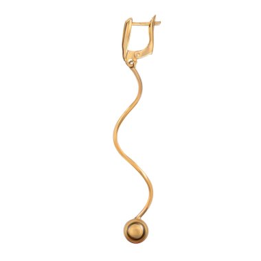 Sarı Altın Elmas Küpeler Beyaz Arkaplanda İzole Edildi