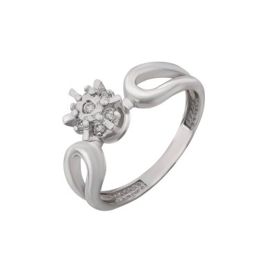 Mücevher alyansı, beyaz altın. Nişan gümüş beyaz altın yüzük izole edilmiş beyaz arkaplan