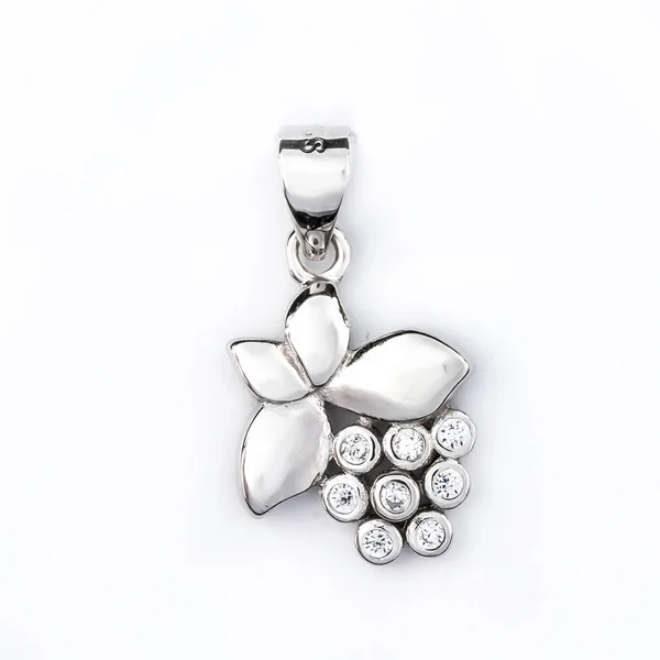 Серебряное Женское Ожерелье Драгоценными Камнями 925 — стоковое фото