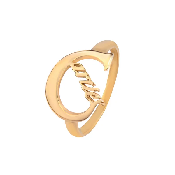 Schmuck Ehering Gold Verlobung Goldener Ring Isoliert Weißer Hintergrund — Stockfoto